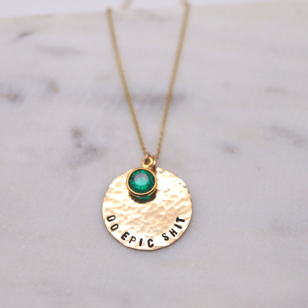 Do Epic Shit Coin Necklace [with Green-Turquoise Crystal]