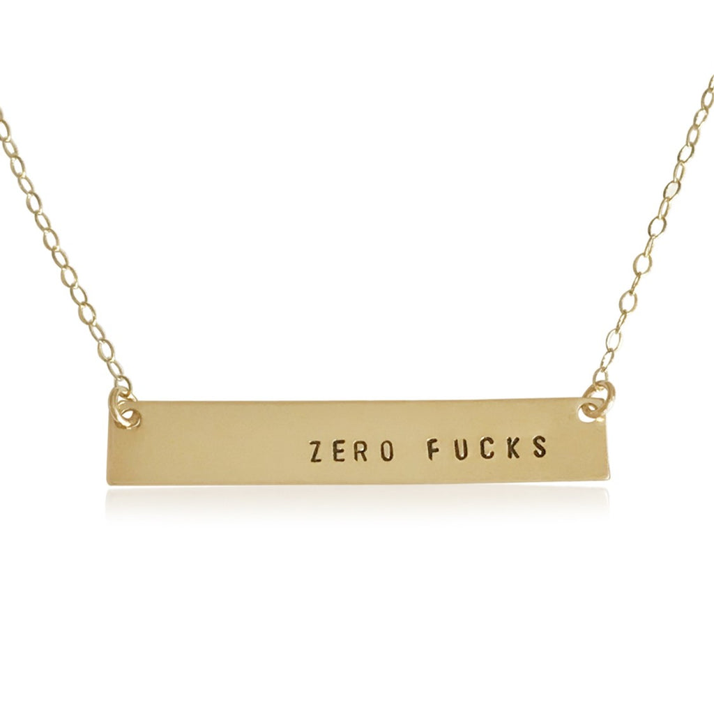 Zero Fucks Bar Necklace - BAD BAD Jewelry